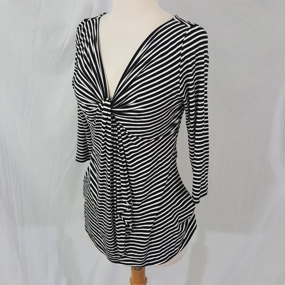 White House Black Market Striped Blouse sz S - Picture 9 of 12
